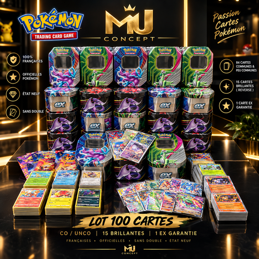 🔥 LOT 100 CARTES POKÉMON + POKÉBOX OFFERTE
