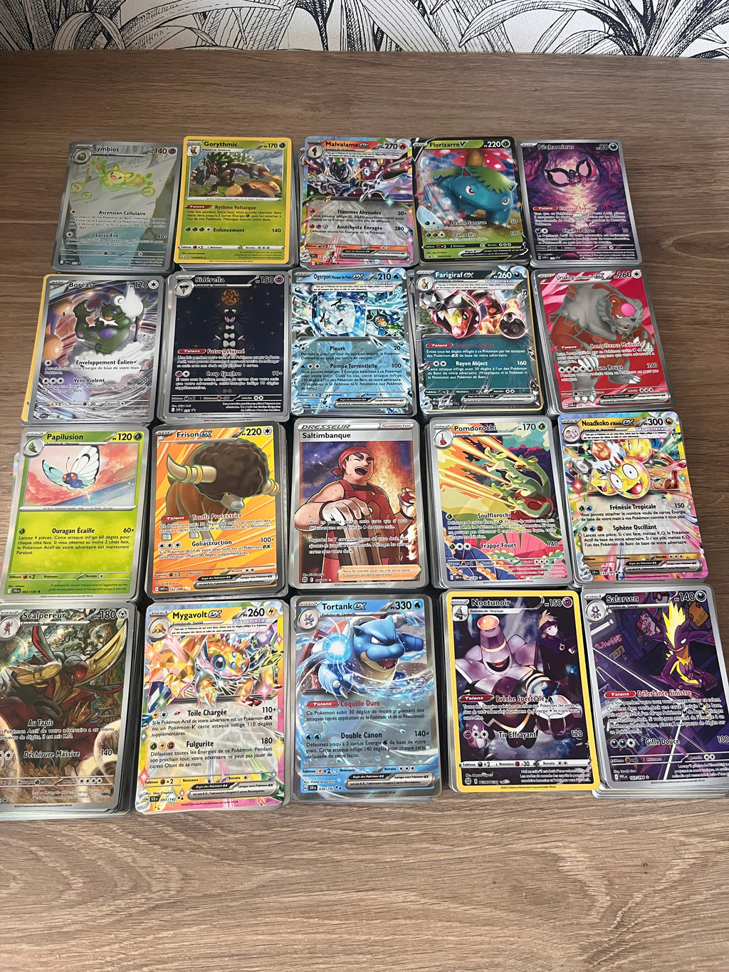 Cartes Pokémon | 84 communes + 15 brillantes holos + 1 Ultra Rare ex/v | VF Françaises originales