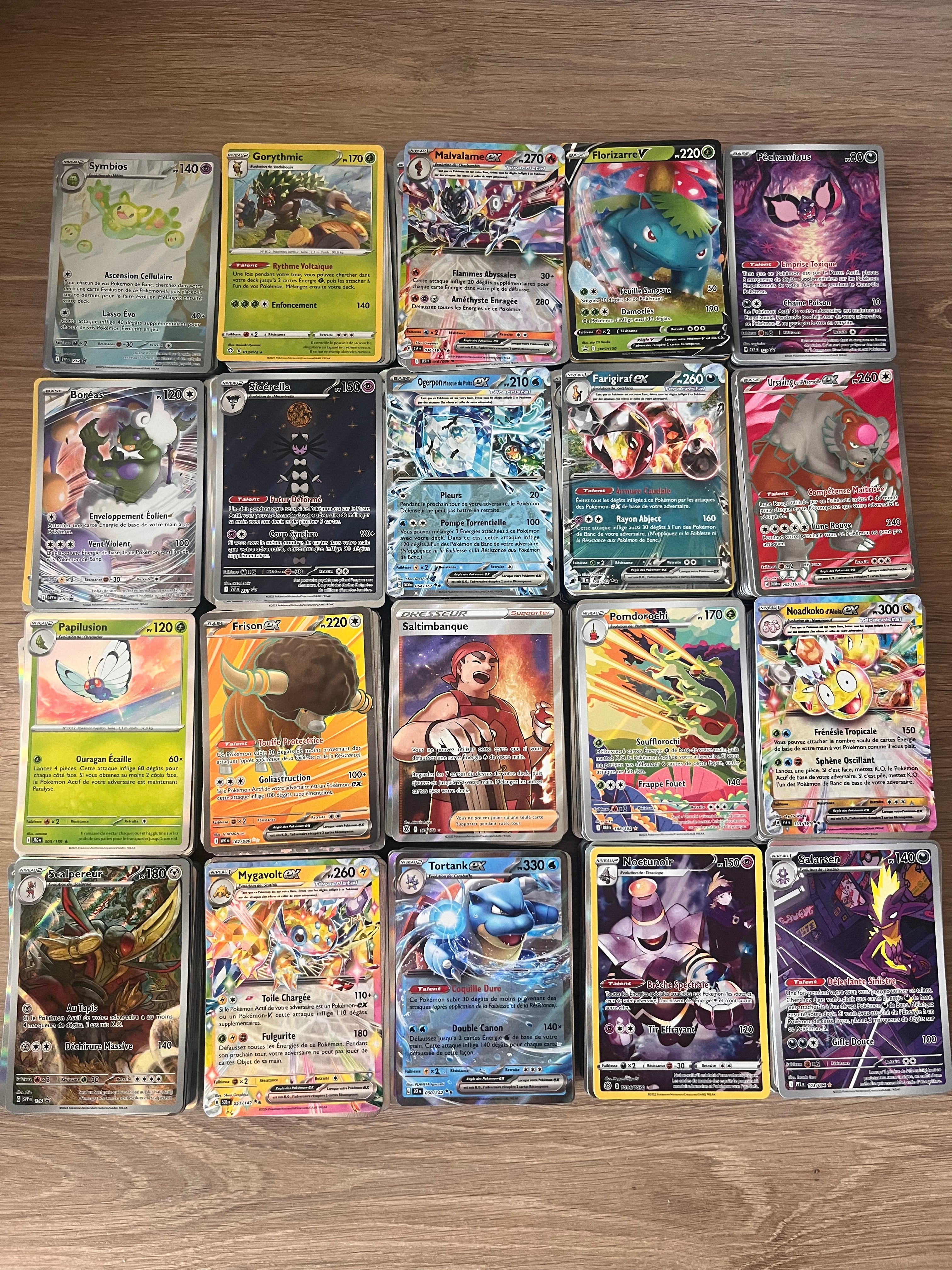 Cartes Pokémon | 84 communes + 15 brillantes holos + 1 Ultra Rare ex/v | VF Françaises originales