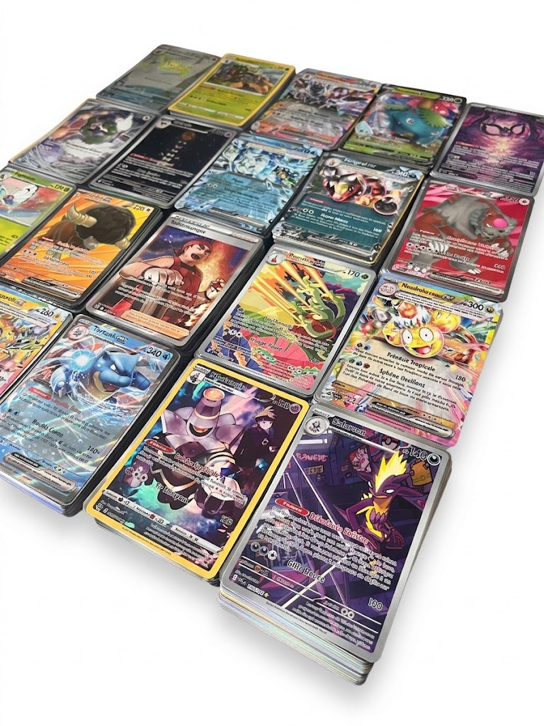Cartes Pokémon | 84 communes + 15 brillantes holos + 1 Ultra Rare ex/v | VF Françaises originales